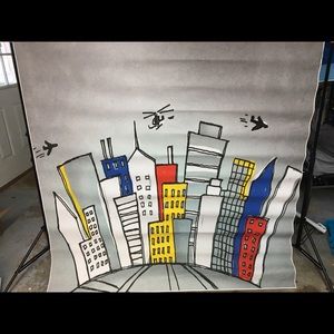 Arched cityscape photography backdrop